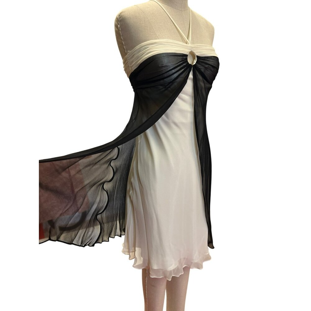 White House Black Market Silk Chiffon Strapless Dress 6 Short Prom Homecoming We - Picture 2 of 10